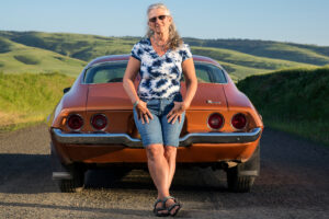 Andrea Mann with red car